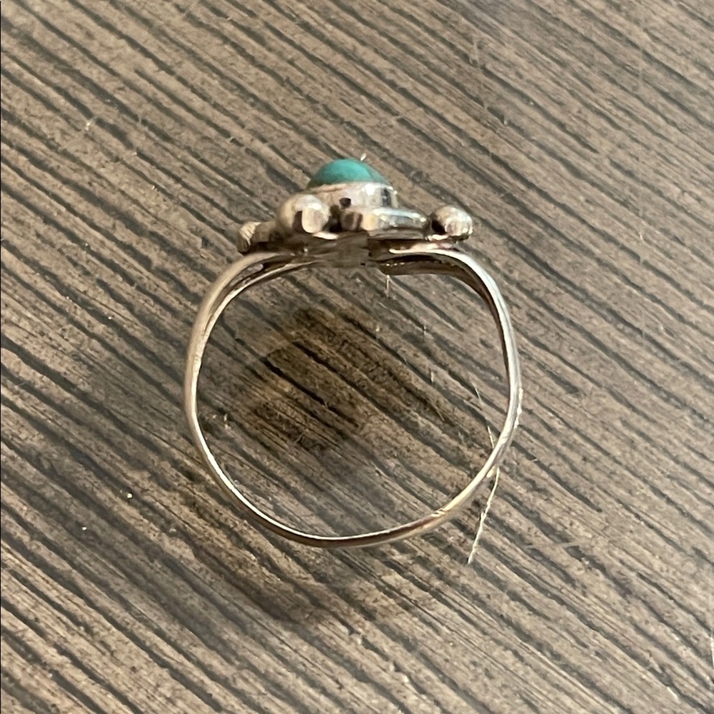 Vintage Native American Style Turquoise Silver Women's Ring Size 5 1/2” - Picture 12 of 17